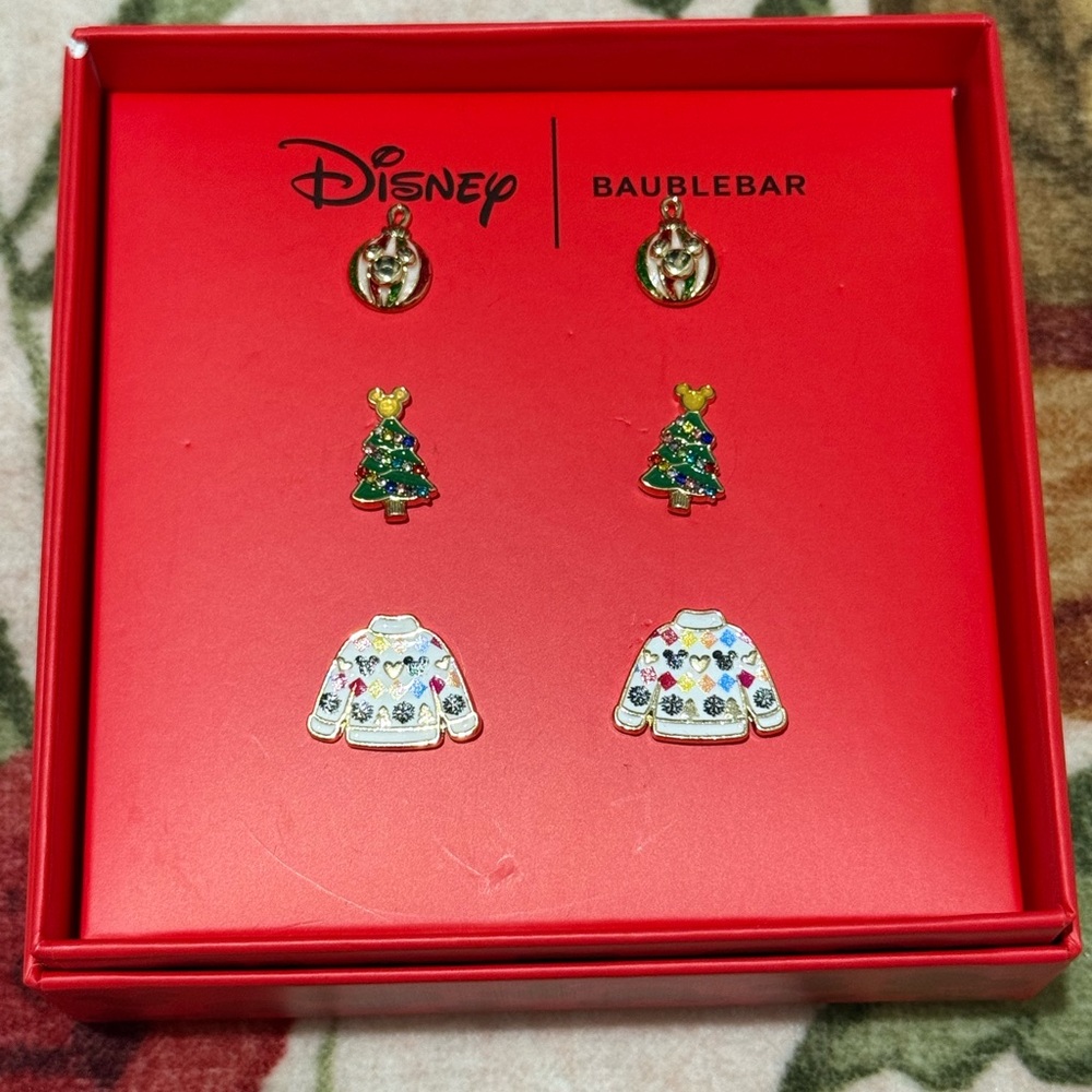 Disney BaubleBar Holiday Earrings Set